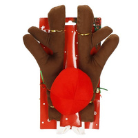 Dekoracja na samochód rogi renifera i nos świąteczna ozdoba na auto