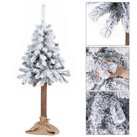 Choinka na pniu sztuczna, świerk śnieżony 160 cm