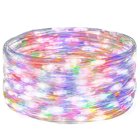 Lampki choinkowe 100 Led 12 m druciki multikolor oświetlenie świąteczne solarne