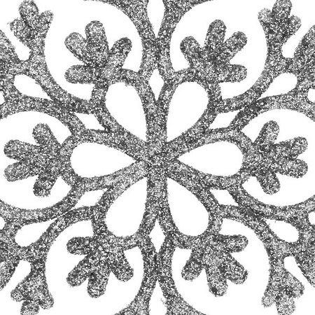 Zawieszka choinkowa 12 szt. śnieżynka 10 cm świąteczna ozdoba srebrny brokat