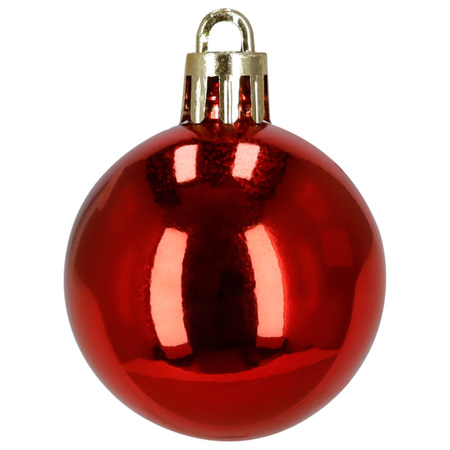 Bombki choinkowe 40 szt. okrągłe, lizaki, szyszki, laski cukrowe nietłukące ozdoby czerwone