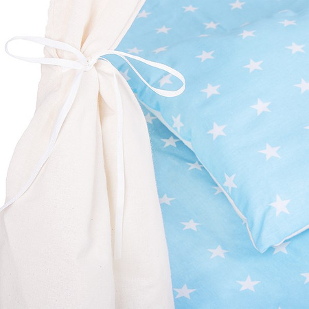 Namiot Tipi dla dzieci wigwam z poduszkami błękitny w gwiazdki