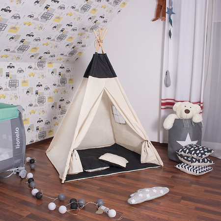 Namiot Tipi dla dzieci wigwam z poduszkami czarny