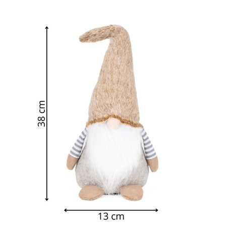 Skrzat świąteczny 38 cm figurka bożonarodzeniowa ozdoba krasnal gnom stojący