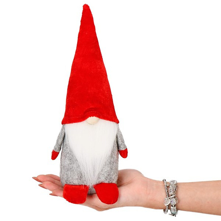 Skrzaty 3 szt. krasnal świąteczny, gnom welurowy czerwony