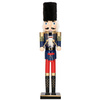 Dziadek do orzechów 61 cm z bębenkiem, drewniany żołnierzyk granatowy, figurka świąteczna