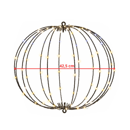 Kula świąteczna do ogrodu 112 LED bombka IP44 ciepły biały + biały flash