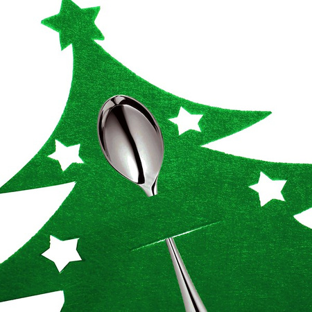 Kieszonki na sztućce 12szt. świąteczne etui, pokrowce choinki zielone