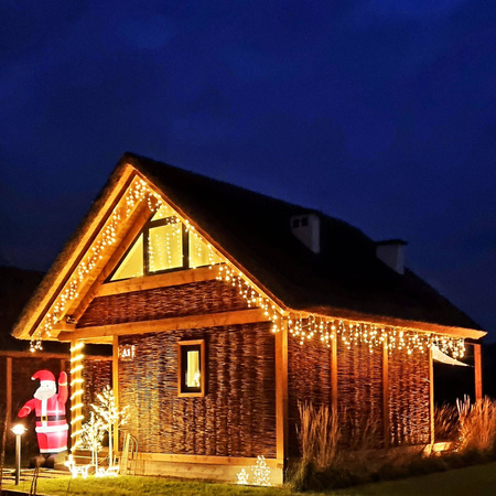 Kurtyna świetlna 1000 led girlanda, lampki wewnętrzno-zewnętrzne sople ciepły biały