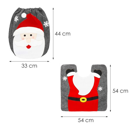 Komplet świąteczny 2 częściowy dywanik łazienkowy i pokrycie na deskę sedesową Mikołaj