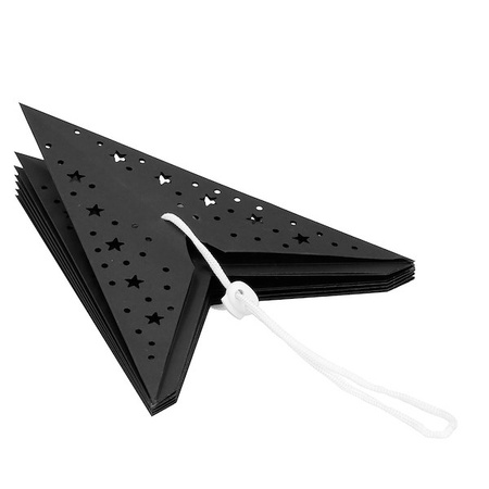 Gwiazda świąteczna papierowa zawieszka choinkowa czarna ażurowa 3D