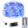 Lampki choinkowe z pilotem 300 led druciki na prąd niebieski