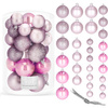 Bombki choinkowe 30 szt. ozdoby świąteczne różowy