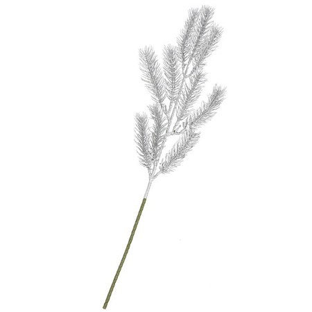 Gałązka świąteczna liść sztuczna dekoracja do stroika srebrna 47 cm