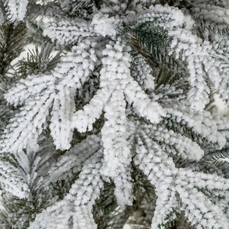Choinka sztuczna świerk kaukaski 150 cm śnieżony jak żywy, nowoczesny, ze stojakiem