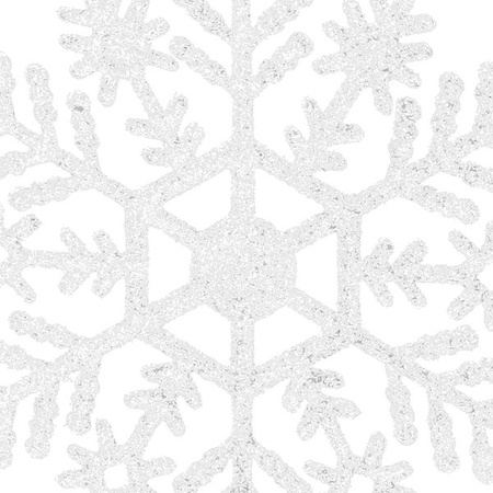 Zawieszka choinkowa 12 szt. śnieżynka świąteczna ozdoba białe brokat