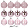 Bombki choinkowe 12 szt. ozdoby świąteczne zestaw 3cm różowy