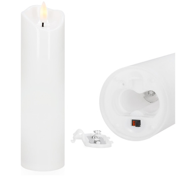 Świeczka elektryczna 18,5 cm świeca na baterie, dekoracje led do stroików świątecznych z ruchomym płomieniem