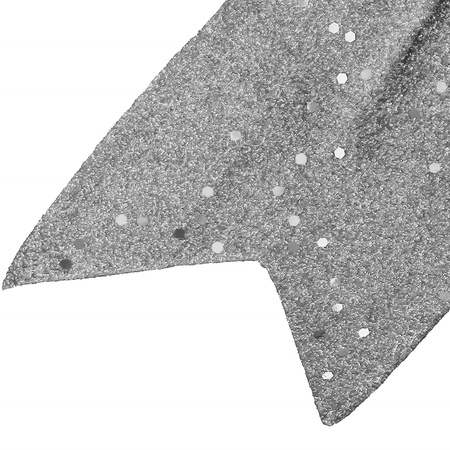 Kokardka świąteczna na choinkę brokatowa zawieszka choinkowa srebrna