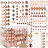 Bombki choinkowe 152 szt. ozdoby świąteczne rose gold