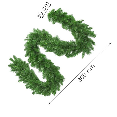 Girlanda świąteczna 300cm łańcuch choinkowy, zielony