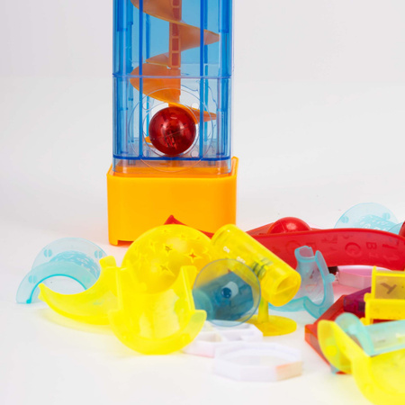 Klocki magnetyczne z kulkami LED i windą zestaw klocków konstrukcyjnych 134 szt. kolorowe