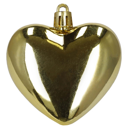 Bombki choinkowe 16 szt. komplet dekoracje świąteczne, nietłukące serca, złote