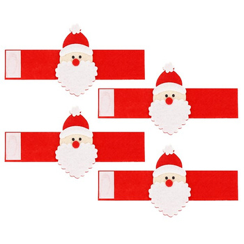 Obrączki na serwetki 4 szt. dekoracje świąteczne Mikołaj