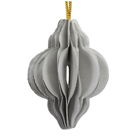 Bombki z papieru 6 szt. ozdoby choinkowe zawieszki świąteczne 4 cm rozkładane szare