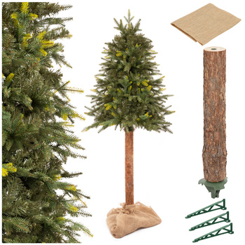 Choinka sztuczna na pniu jak żywa 150 cm świerk naturalny nowoczesny