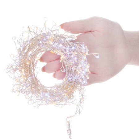 Lampki dekoracyjne 300 LED druciki biały ciepły - biały zimny