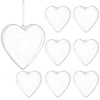 Bombki akrylowe 12cm serce plastikowe decoupage zestaw 8 szt.