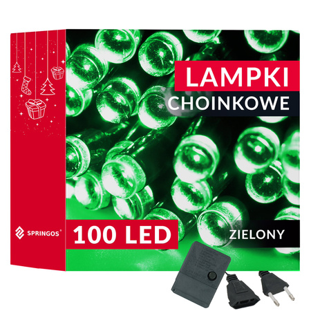 Lampki choinkowe 100 led zielone 8,5 m oświetlenie świąteczne