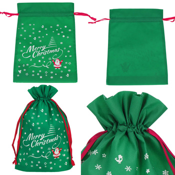Worek na prezenty pod choinkę torba św. Mikołaja zielona