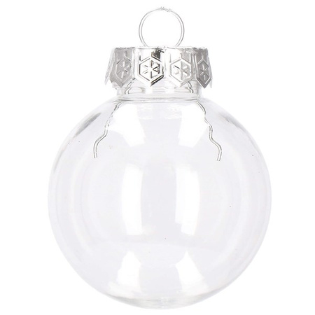 Bombki choinkowe przeźroczyste 30 szt. niebieski 6cm zestaw choinkowy