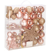Bombki choinkowe 51 szt. ozdoby świąteczne zestaw rose gold 