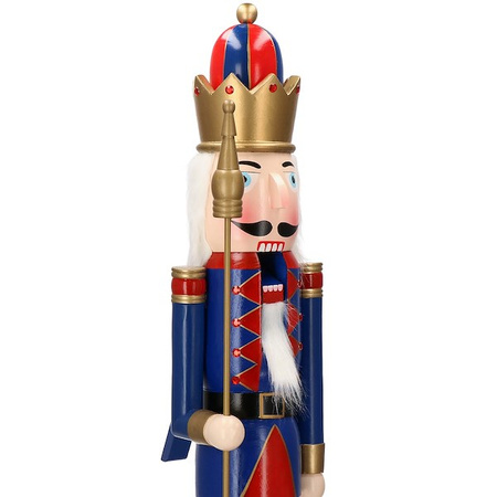 Dziadek do orzechów 120 cm drewniany żołnierzyk, król z berłem, figurka świąteczna