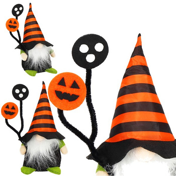 Skrzat 20 cm ozdoba świąteczna krasnal gnom z pomarańczowo-czarną czapeczką