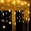 Kurtyna świetlna z pilotem 136 led girlanda gwiazdki, lampki wewnętrzno-zewnętrzne sople ciepły biały