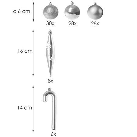 Bombki choinkowe na choinkę zestaw 100 szt.