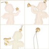 Świąteczne zawieszki 7cm metalowe aniołki zestaw 3 szt. kremowy