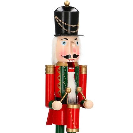 Dziadek do orzechów 120 cm drewniany żołnierzyk z bębenkiem, figurka świąteczna