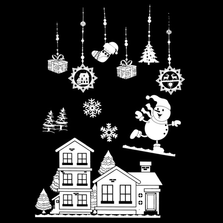 Naklejki świąteczne, dekoracje na okno 21 szt. ozdoby okienne, samoprzylepne, białe