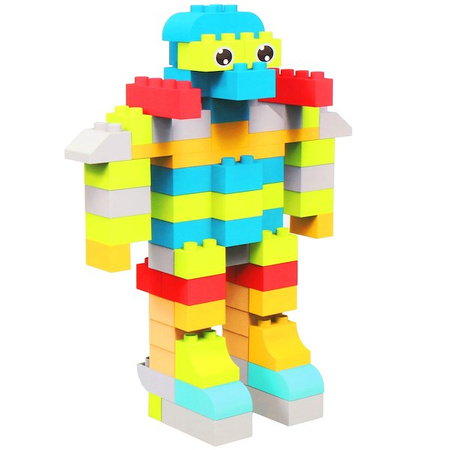 Klocki konstrukcyjne, miękkie dla dzieci 126 el. kreatywne, kolorowe