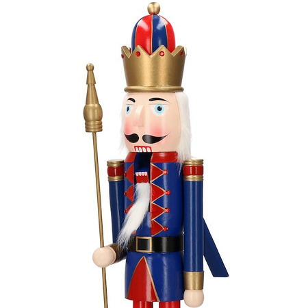Dziadek do orzechów 120 cm drewniany żołnierzyk, król z berłem, figurka świąteczna