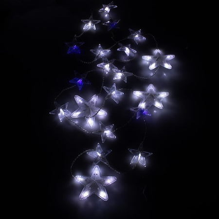 Kurtyna świetlna 180 led girlanda gwiazdki, lampki wewnętrzno-zewnętrzne sople zimny biały + niebieski flash