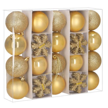 Bombki choinkowe 40 szt. komplet dekoracje świąteczne zawieszki nietłukące, złoty