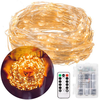 Lampki dekoracyjne 50 LED druciki biały ciepły