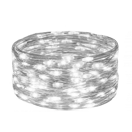 Lampki choinkowe 200 Led 22 m druciki zimny biały oświetlenie świąteczne solarne