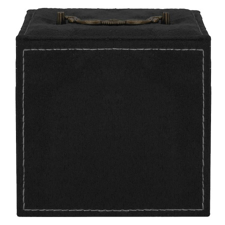 Kuferek, szkatułka na biżuterię 12x12x12 cm czarny z przegródkami welurowy